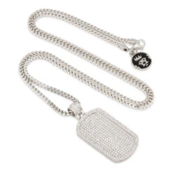 Iced Dog Tag Necklace -King Ice iced dog tag necklace king ice 30526396235951