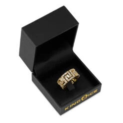 Iced Greek Key Ring -King Ice iced greek key ring king ice 30592527368367