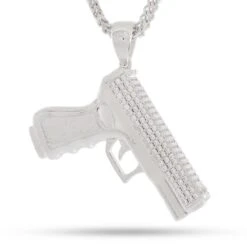 Iced Handgun Necklace -King Ice iced handgun necklace white gold 1 9 king ice 31983443050671
