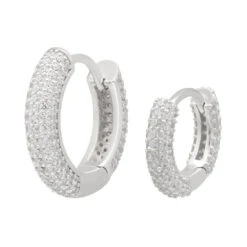 Iced Hoop Earrings -King Ice iced hoop earrings king ice 30923225923759