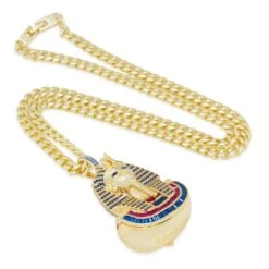 Iced King Tut Stash Necklace -King Ice iced king tut stash necklace 14k gold 2 1 king ice 14869734719542