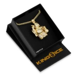 Iced Laughing Buddha Necklace -King Ice iced laughing buddha necklace king ice 30594240348335