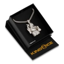 Iced Laughing Buddha Necklace -King Ice iced laughing buddha necklace king ice 30594289303727
