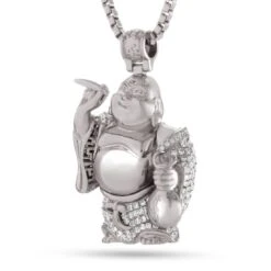 Iced Laughing Buddha Necklace -King Ice iced laughing buddha necklace white gold 1 6 king ice 30594215182511