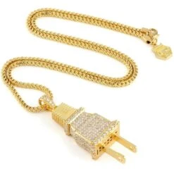 Iced Plug Necklace -King Ice iced plug necklace king ice 30466034466991