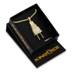 Iced Plug Necklace -King Ice iced plug necklace king ice 30595463020719