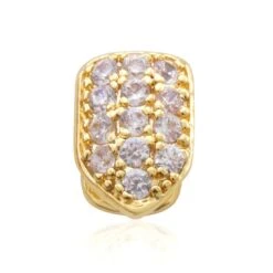 Iced Single-Tooth Cap Grillz -King Ice iced single tooth cap grillz 14k gold bottom king ice 30596127326383