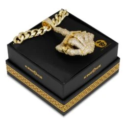 Iced Skeleton Flip Necklace 8 Iced Skeleton Flip Necklace -King Ice iced skeleton flip necklace 14k gold 3 3 king ice 14867938574390