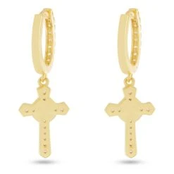 King Ice -King Ice iced wrapped cross earrings king ice 32237209452719