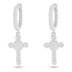 Iced Wrapped Cross Earrings -King Ice iced wrapped cross earrings king ice 32237221511343