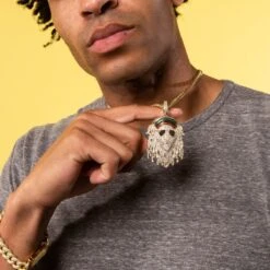 Icy Rasta Lion Necklace -King Ice icy rasta lion necklace 14k gold 2 8 king ice 30599058325679