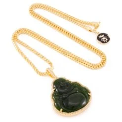 Jade Buddha Necklace -King Ice jade buddha necklace 14k gold 1 4 king ice 30528991625391