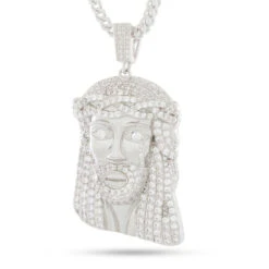 Jesus Necklace -King Ice jesus necklace white gold 1 8 king ice 35454446829743