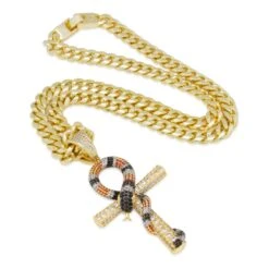 King Snake Ankh Key Necklace 11 King Snake Ankh Key Necklace -King Ice king snake ankh necklace king ice 30597854494895