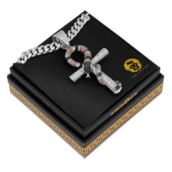 King Snake Ankh Key Necklace 14 King Snake Ankh Key Necklace -King Ice king snake ankh necklace king ice 30597952733359