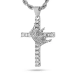 Kingdom Cross Necklace -King Ice kingdom cross necklace white gold 1 9 king ice 30590662738095