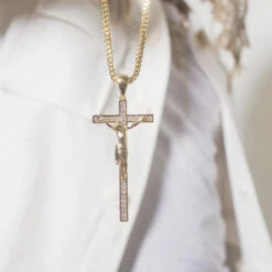 Latin Crucifix Necklace -King Ice latin crucifix necklace king ice 35114024173743