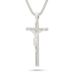 Latin Crucifix Necklace -King Ice latin crucifix necklace white gold 2 1 king ice 30591541215407