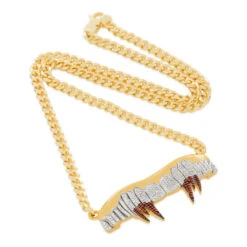 LE Vamp Fangs Necklace -King Ice le vampire fangs necklace 14k gold 1 king ice 36810295509167
