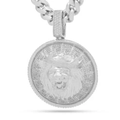 Lion Shield Necklace -King Ice lion shield necklace white gold 2 6 king ice 17390973452342
