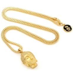 Mini Polished Buddha Necklace -King Ice mini polished buddha necklace king ice 30531262578863