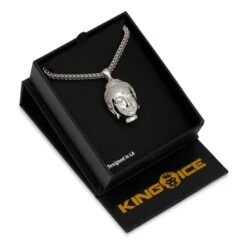 Mini Polished Buddha Necklace -King Ice mini polished buddha necklace king ice 30531389718703