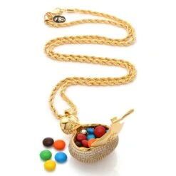 Money Bag Stash Necklace -King Ice money bag stash necklace king ice 28424519352495