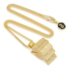 Money Roll Necklace -King Ice money roll necklace 14k gold 1 7 king ice 14891860885558