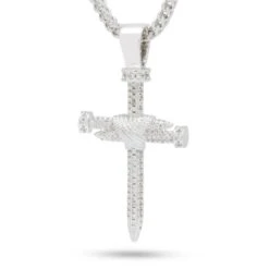 Nail Cross Necklace 14 Nail Cross Necklace -King Ice nail cross necklace white gold 2 king ice 30528419594415