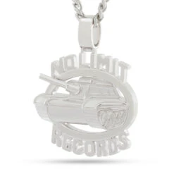 No Limit Records X King Ice - 98 Logo Necklace -King Ice no limit records x king ice 98 logo necklace white gold 2 1 king ice 35935225151663