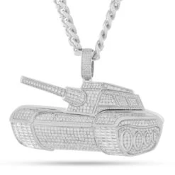 No Limit Records X King Ice - TRU Tank Necklace -King Ice no limit records x king ice no limit tru tank necklace white gold 3 2 king ice 34064211738799