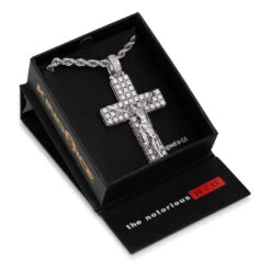Notorious B.I.G. X King Ice - Biggie Crucifix Necklace -King Ice notorious b i g x king ice biggie crucifix necklace king ice 30486110503087