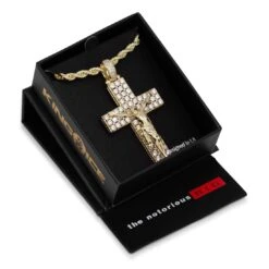 Notorious B.I.G. X King Ice - Biggie Crucifix Necklace -King Ice notorious b i g x king ice biggie crucifix necklace king ice 30553688801455