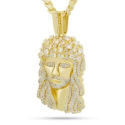 Notorious B.I.G. X King Ice - Biggie Jesus Necklace -King Ice notorious b i g x king ice biggie jesus necklace 14k gold 2 4 king ice 30590975312047