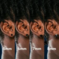 Onyx Princess-Cut Stud Earrings 9 Onyx Princess-Cut Stud Earrings -King Ice onyx princess cut stud earrings king ice 32248754208943