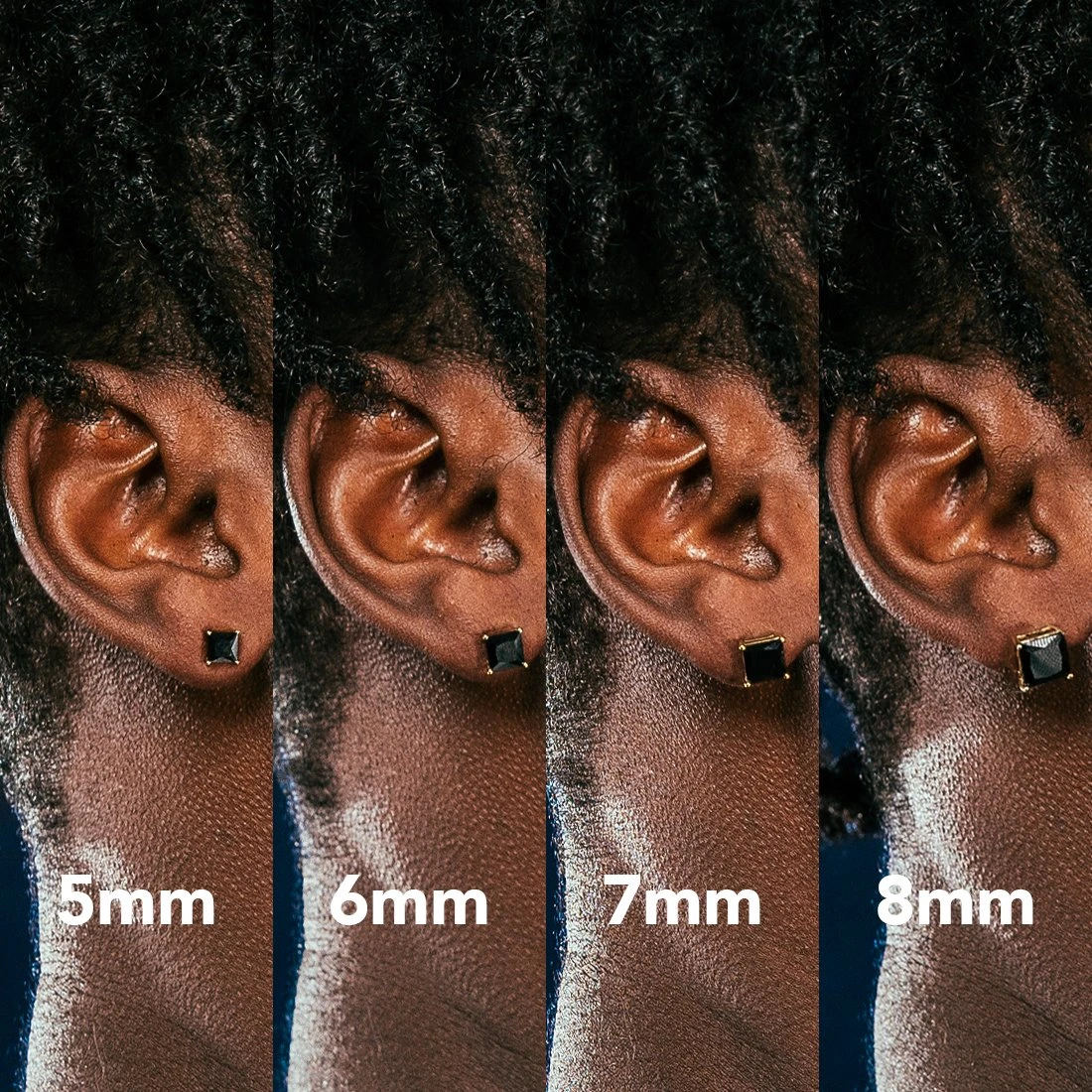 Onyx Princess-Cut Stud Earrings 5 Onyx Princess-Cut Stud Earrings - Image 5