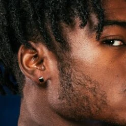 Onyx Princess-Cut Stud Earrings 8 Onyx Princess-Cut Stud Earrings -King Ice onyx princess cut stud earrings king ice 32248865620143