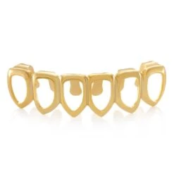 Open-Face Grillz -King Ice open face grillz 14k gold bottom king ice 30587079327919