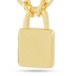 Original Padlock Necklace -King Ice original padlock necklace 14k gold 1 6 king ice 30922815275183