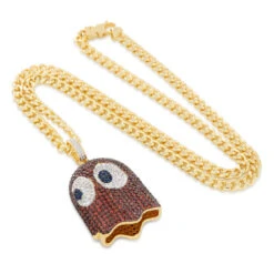 PAC-MAN X King Ice - 3D Blinky Necklace -King Ice pac man x king ice 3d blinky necklace 2 1 14k gold king ice 36320623526063