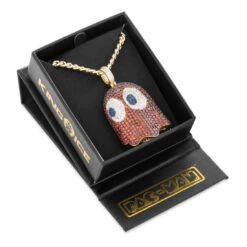 PAC-MAN X King Ice - 3D Blinky Necklace -King Ice pac man x king ice 3d blinky necklace 2 1 14k gold king ice 36320623558831