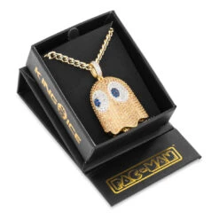 PAC-MAN X King Ice - 3D Clyde Necklace -King Ice pac man x king ice 3d clyde necklace 2 1 14k gold king ice 36320296468655