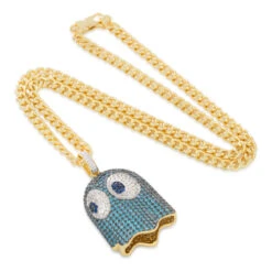 PAC-MAN X King Ice - 3D Inky Necklace -King Ice pac man x king ice 3d inky necklace 2 1 14k gold king ice 36320572735663