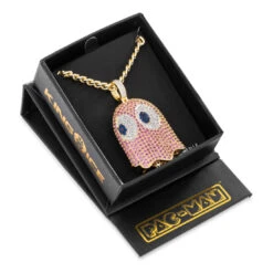 PAC-MAN X King Ice - 3D Pinky Necklace -King Ice pac man x king ice 3d pinky necklace 2 1 14k gold king ice 36320476922031