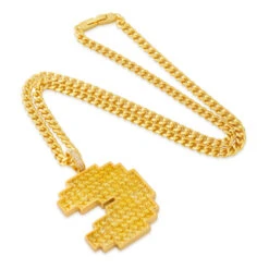 PAC-MAN X King Ice - Pixel Pacman Necklace 6 PAC-MAN X King Ice - Pixel Pacman Necklace -King Ice pacman x king ice pacman necklace gold plated 14k gold 2 3 king ice 35372268191919