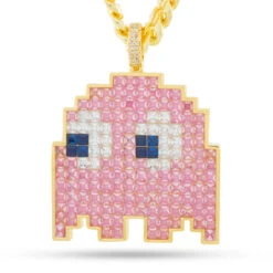 PAC-MAN X King Ice - Pixel Pinky Necklace -King Ice pacman x king ice pinky necklace gold plated 14k gold 2 4 king ice 35371526226095