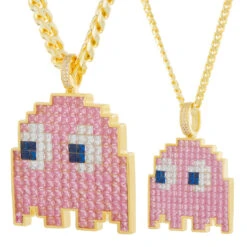 PAC-MAN X King Ice - Pixel Pinky Necklace -King Ice pacman x king ice pinky necklace king ice 35371526193327