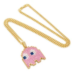 PAC-MAN X King Ice - Pixel Pinky Necklace -King Ice pacman x king ice pinky necklace king ice 35371526324399