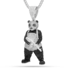 Panda Man Necklace -King Ice panda man necklace king ice 32249494306991