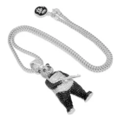 Panda Man Necklace -King Ice panda man necklace king ice 32249494831279